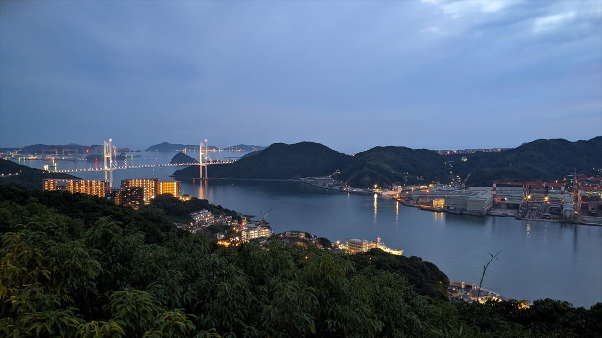 鍋冠山（なべかんむりやま）からの夜景